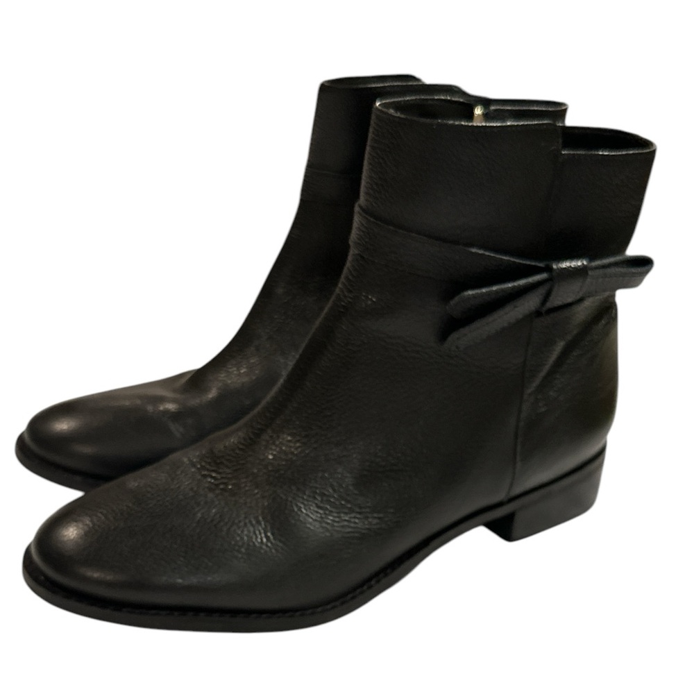Talbots Black Ankle Boots with Bow Detail